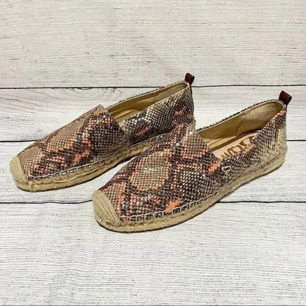 SAM Edelman Khloe Espadrille Snake Print Slip On Flat Size 9.5